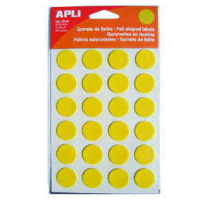 GOMMETTES RONDES EN FEUTRINE 4 FEUILLES jaune bleu rouge vert