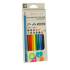12 CRAYONS COULEURS RESINE CORPS HEXAGONAL COLORIS ASSORTIS