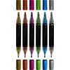 BLACK EDITION 6 MARQUEURS ACRYLIQUE DOUBLE POINTE COLORIS METALLIC