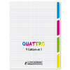 CAHIER 4 EN 1 POLYPRO 24X32 96P GDS CARREAUX