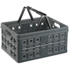 BAC DE RANGEMENT PLIANT NOIR AVEC POIGNEE 32 LITRES 49,5X36X24,5CM