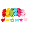 120 PIÈCES CURS, ETOILES, FLEURS, PAPILLONS FEUTRINE COLORIS ASSORTI