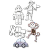 PERSONNAGES ARTICULÉS CARTON BLANC 5 PIÈCES