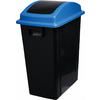 1 POUBELLE À COUVERCLE BASCULANT 50L COUVERCLE BLEU