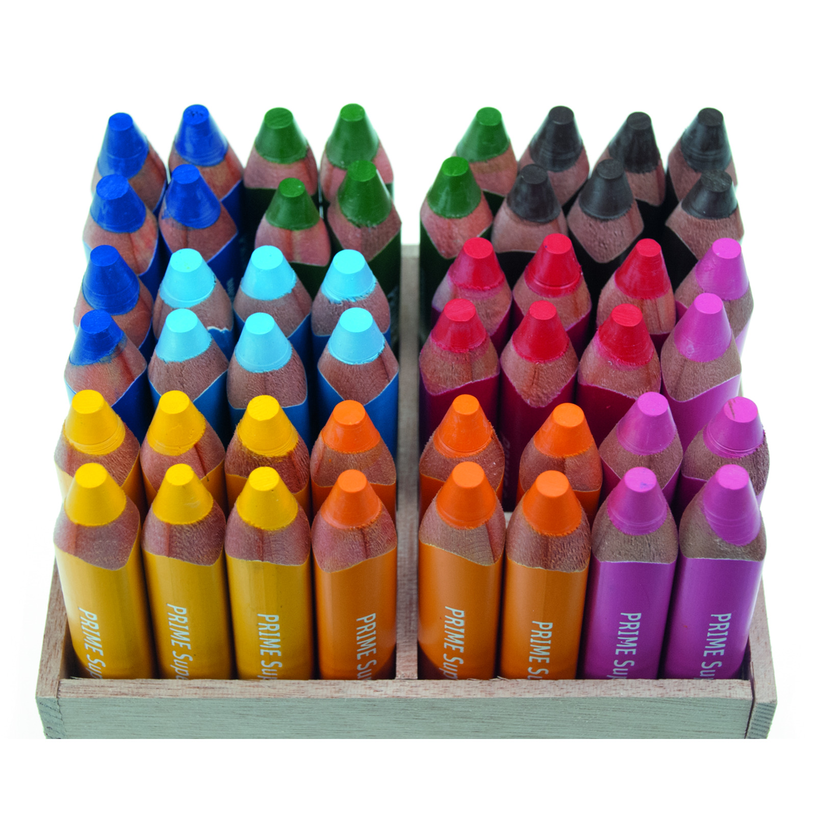 Crayons de couleur PRIME Jumbo triangulaires, Pot en plastique 12