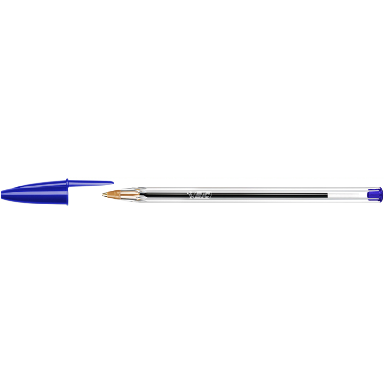 Stylo bille bic Cristal pointe moyenne avec capuchon - Bleu