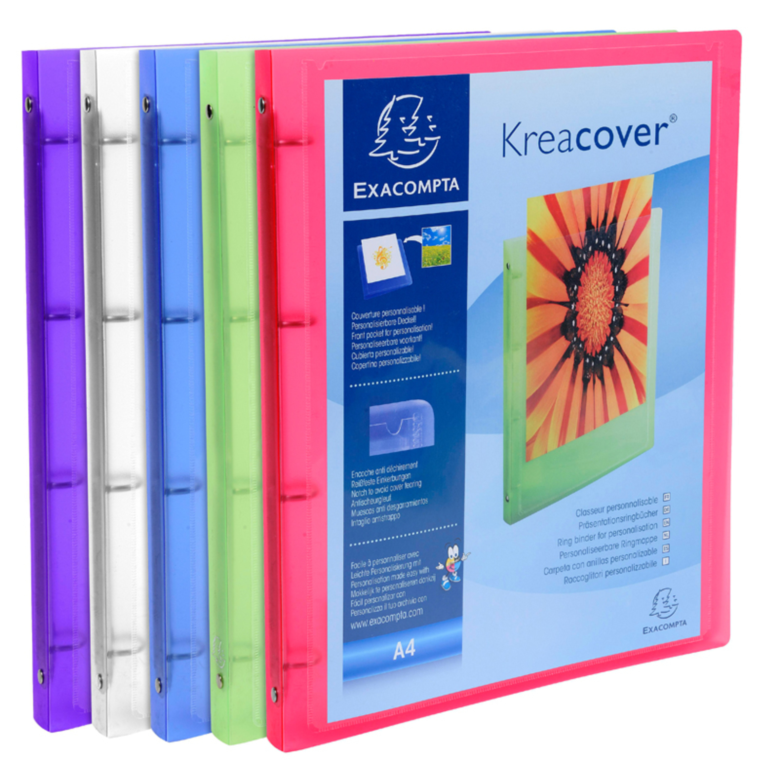 KRÉACOVER MINI-CLASSEUR PERSONNALISABLE A4 D20 COLORIS ASSORTIS K208395 -  Papeteries d'Arvor