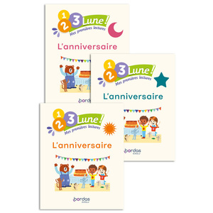 1, 2, 3, LUNE ! - MES PREMIERES LECTURES - L'ANNIVERSAIRE (PACK 1 ALB