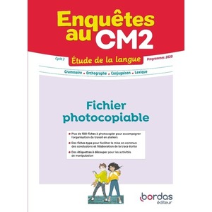 ENQUETES AU - ETUDE DE LA LANGUE CM2 - 2023 - FICHIER PHOTOCOPIABLE D