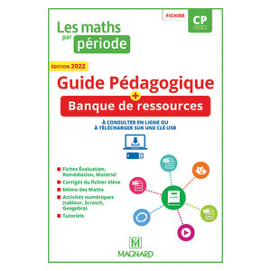 LES MATHS PAR PERIODE CP (2022) - GUIDE PEDAGOGIQUE PAPIER + BANQUE D