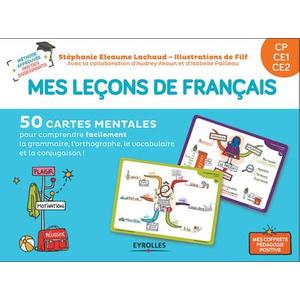 MES LECONS DE FRANCAIS CP, CE1, CE2 - 50 CARTES MENTALES POUR COMPREN