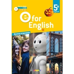 E FOR ENGLISH 5E - ANGLAIS ED.2017 -COFFRET CLASSE 2 CD AUDIO + 1 DVD