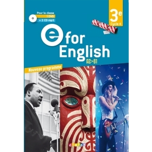 E FOR ENGLISH 3E - ANGLAIS ED.2017 - COFFRET CLASSE 2 CD AUDIO + 1 DV