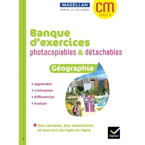 MAGELLAN GEOGRAPHIE CM BANQUE D'EXERCICES PHOTOCOPIABLES DETACHABLES
