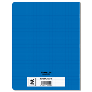 CAHIER POLYPRO BLEU 17X22 96P GDS CARREAUX 70G
