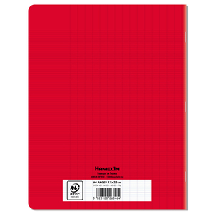 CAHIER POLYPRO ROUGE 17X22 96P GDS CARREAUX 70G