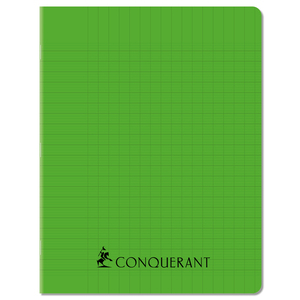 CAHIER POLYPRO VERT 17X22 96P GDS CARREAUX 70G
