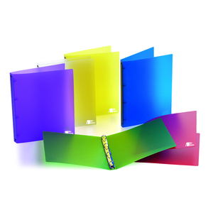 LOT DE 24 CLASSEURS POLYPRO 4 ANNEAUX 30MM - DOS 40MM - 6 COULEURS A