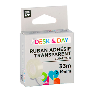 ADHÉSIF TRANSPARENT QUALITE SUPÉRIEURE 19MMX33M
