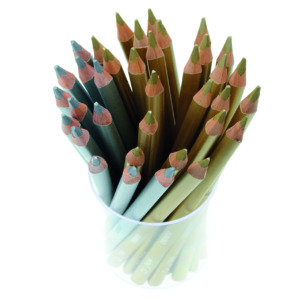 CRAYONS DE COULEUR JUMBO TRIANGULAIRES, POT 36 PCES, OR ET ARGENT