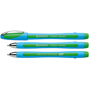 STYLO BILLE SLIDER MEMO VERT PTE LARGE 1.4MM