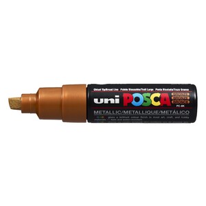 MARQUEUR  UNI-POSCA POINTE BISEAUTÉE LARGE PC8K BRONZE