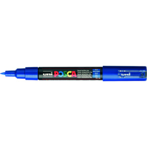MARQUEUR UNI-POSCA POINTE CALIBRÉE ULTRA FINE BLEU FONCE