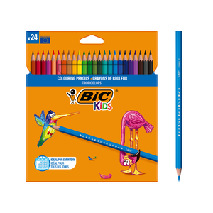 TROPICOLORS 24 CRAYONS COULEURS COLORIS ASSORTIS