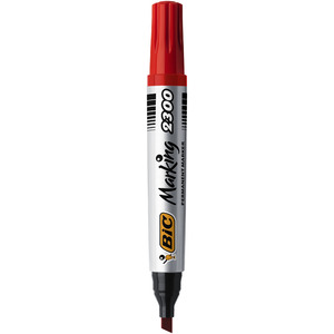 MARQUEUR PERMANENT BIC MARKING 2300 ROUGE POINTE BISEAUTÉE