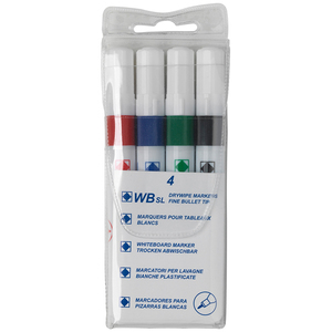 4 FEUTRES TABLEAU BLANC MOYEN COLORIS ASSORTIS