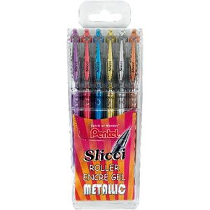 POCHETTE DE 6 ROLLERS GEL SLICCI pointe aiguille 0,8 mm  assortis