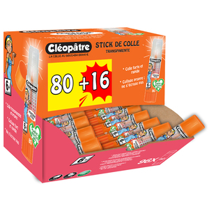 96 BATONS DE COLLE TRANSPARENTE 8G DONT 16 OFFERTS