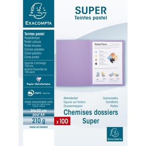 10 CHEMISES DOSSIER QUALITÉ SUPÉRIEURE LILAS