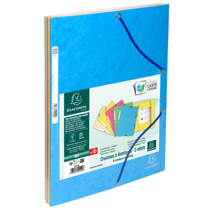 10 CHEMISES ÉLASTIQUE 3 RABATS CARTE COLORIS PASTELS