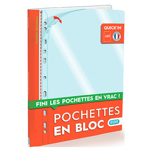 BLOC DE 60 POCHETTES PERFORÉES DÉTACHABLES QUICKIN BLOC -