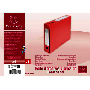 BOITE DE CLASSEMENT POLYPRO DOS 60 ROUGE