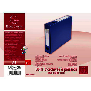 BOITE DE CLASSEMENT POLYPRO DOS 60 BLEU