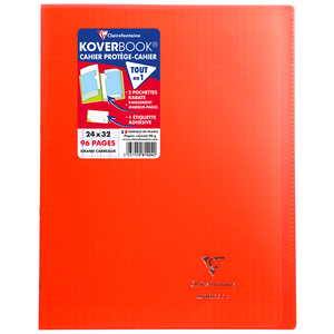KOVERBOOK CAHIER 24X32 96P GDS CARREAUX ROUGE 90G PIQURE