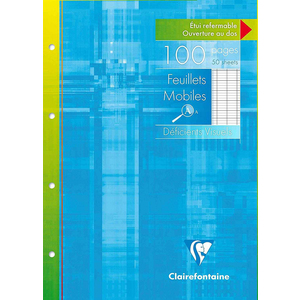 FEUILLETS MOBILES PERFORÉES DÉFICIENTS VISUELS 21X29,7 100P SÉYÈS NOI