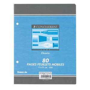 FEUILLETS MOBILES 17x22 DESSIN blanc 100P 90gr