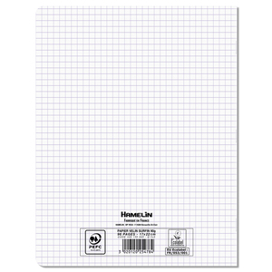 CAHIER PP INCOLORE 17X22 96P 5/5 90G PIQURE