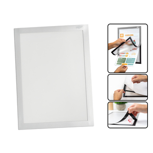 CADRE AFFICHAGE MAGNETIQUE ET ADHESIF A4 COLORIS GRIS