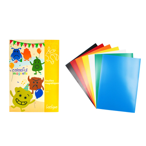 7 FEUILLES AIMANTÉES À DECOUPER A4 7 COLORIS ASSORTIS