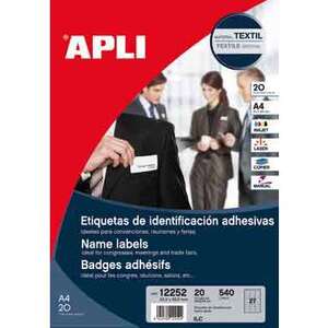 POCHETTE 540 BADGES ADHESIFS  63.5 X 29.6MM