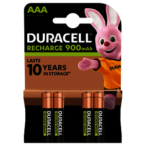 DURACELL 4 PILES RECHARGEABLES AAA 900MAH