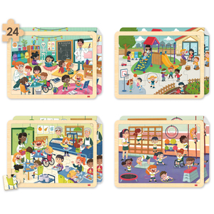 4 PUZZLES MON ECOLE INCLUSIVE 24 PIECES