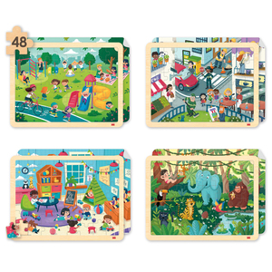 4 PUZZLES LIEUX, RESPECT ET VIVRE ENSEMBLE 48 PIECES