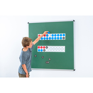 TABLEAU MAGNETIQUE DE CALCUL POUR LE PROFESSEUR + 22 JETONS ROUGE/BLE