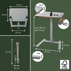 1 BUREAU ASSIS DEBOUT PLIABLE