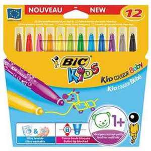 FEUTRES KID COULEUR BABY POINTE LARGE BOULE  ETUI DE 12 ASSORTIS